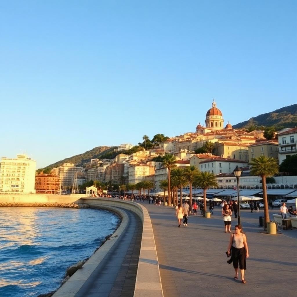 Promenade du Soleil face à la Vieille Ville de Menton