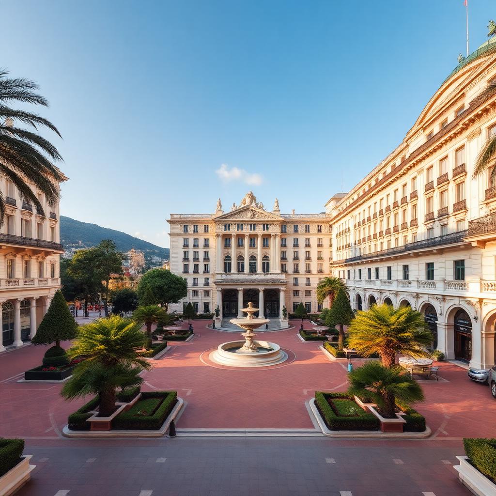 Place du Casino à Monte-Carlo avec ses jardins et sa fontaine