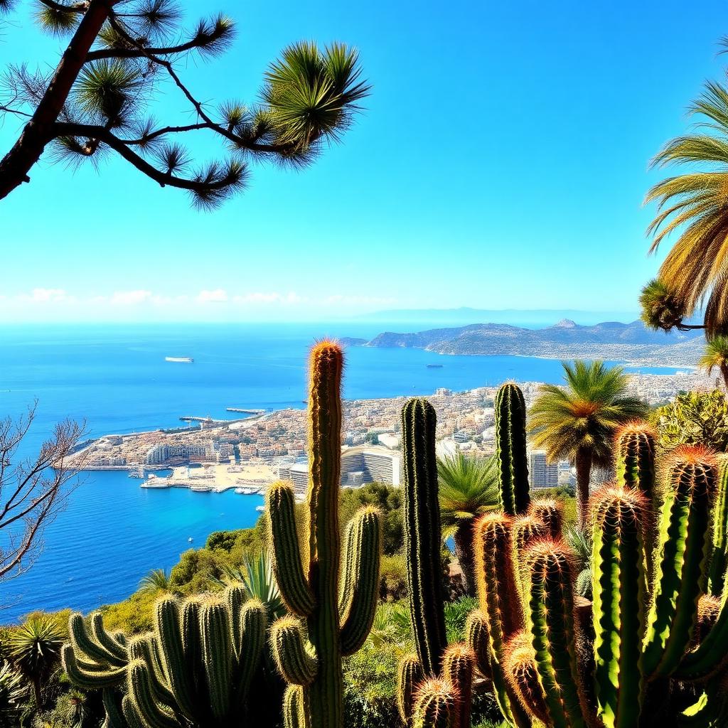 Jardin Exotique de Monaco avec vue panoramique sur la mer