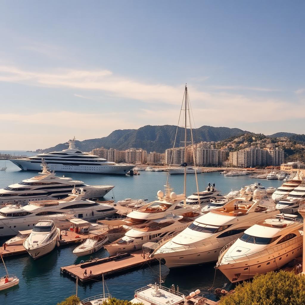 Port Hercule à Monaco avec ses yachts et la baie