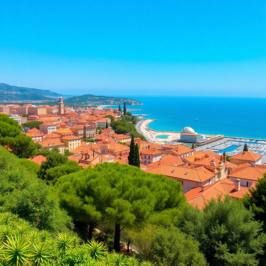 Vue depuis la Colline du Château sur les toits ocres du Vieux-Nice