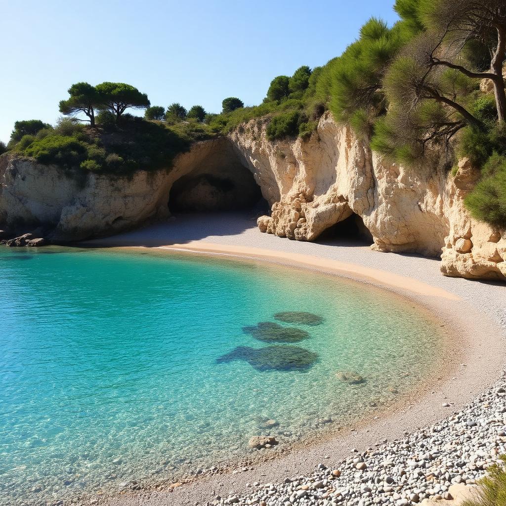 Petite plage du Cabbé à Roquebrune-Cap-Martin, eau turquoise